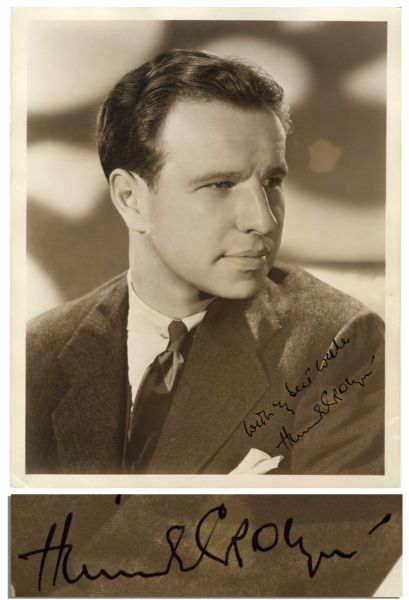 Hume Cronyn 8'' x 10'' Matte Signed Photo -- ''With best wishes / Hume Cronyn'' -- Near Fine 