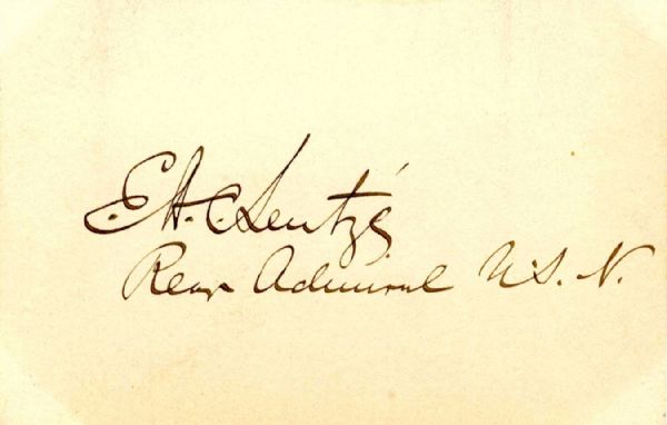 U.S. Admiral Eugene Henry Cozzens Leutze Signature -- Fought in the Civil War at 16 Years Old -- 5.25'' x 3.5'' -- Near Fine