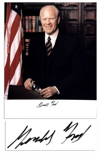 President Gerald Ford 8'' x 10'' Glossy Signed Photo -- Fine