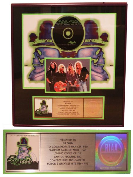 Poison RIAA Platinum Award for ''Poison's Greatest Hits 1986-1996''