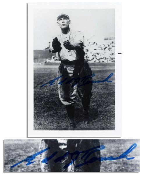 Hall of Famer Edd Roush Signed 3.5'' x 5'' Glossy Photo -- With JSA COA -- Fine