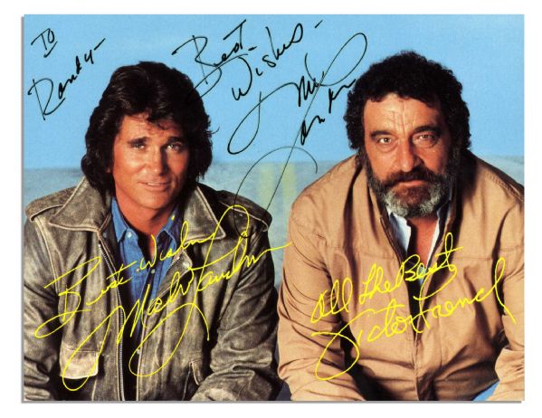 Michael Landon Signed 7'' x 5.5'' Postcard From ''Highway to Heaven'' -- ''To Randy - Best Wishes - Michael Landon'' -- Fine
