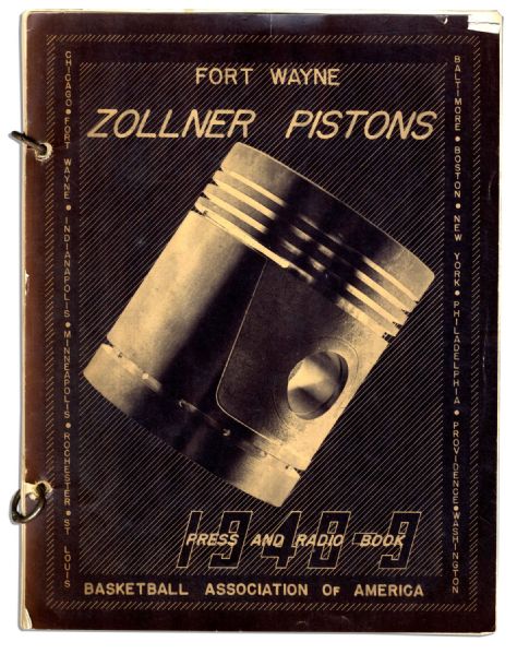 Rare Early 1948-49 Zollner Pistons Media Guide -- First Year in the BAA/NBA -- Pistons Would Move to Detroit in 1957