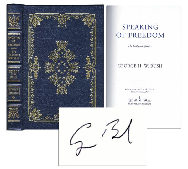 George H.W. Bush Signed ''Speaking of Freedom: The Collected Speeches'' -- 6'' x 9'' -- Fine Condition