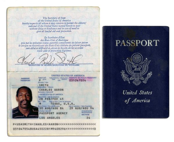 Bubba Smith 1984 Passport -- Signed with His Nickname