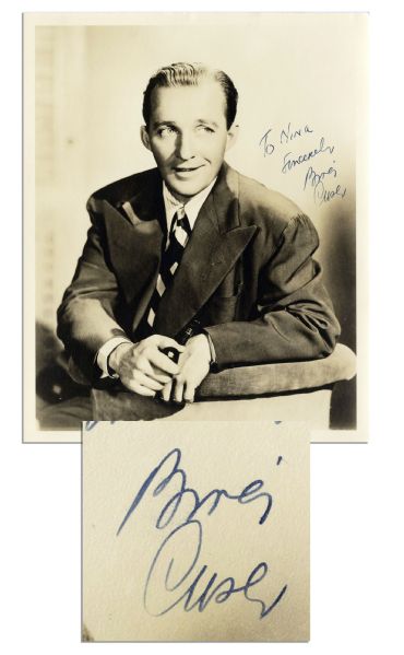 Bing Crosby 8'' x 10'' Signed Matte Photo -- ''To Nina / Sincerely / Bing Crosby'' -- Near Fine