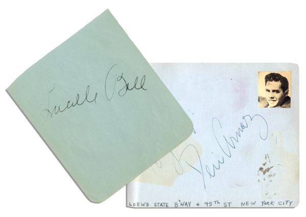 Lucille Ball Signature on 4.75'' x 4'' Album Page -- ''Lucille Ball'' -- Desi Arnaz Signature on 5.5'' x 4.5'' Page -- ''Desi Arnaz'' -- Very Good