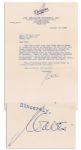 Longtime President of the Dodgers Wally OMalley Typed Letter Signed -- ...it seems my roomie is now an ex-employee...