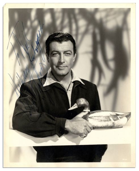 Robert Taylor Signed 8'' x 10'' Matte Photo -- ''To Nell / With very best regards / Robert Taylor'' -- Circa 1950's -- Very Good 