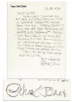 Bugs Bunny Animator Chuck Jones Letter Discussing Cartoon Business -- ...I met Dave [Fleischer] occasionally but unfortunately not Max [Fleischer] - who was the creative force... -- 1975