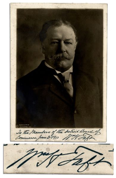 William H. Taft Signed Photo as President -- to the Detroit Board of Commerce