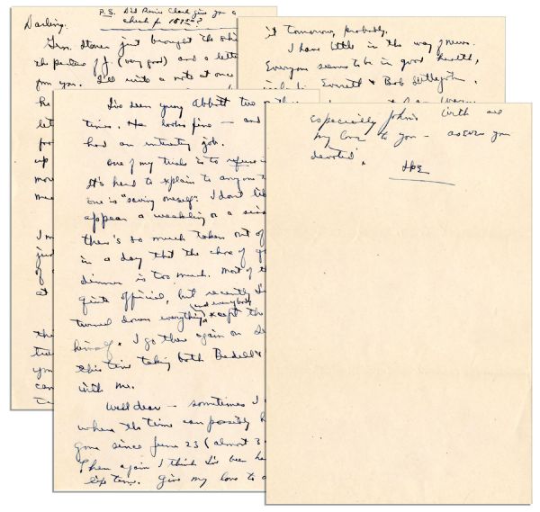 Dwight Eisenhower WWII Autograph Letter Signed -- ''...I don't like to appear a weakling or a sissy...''