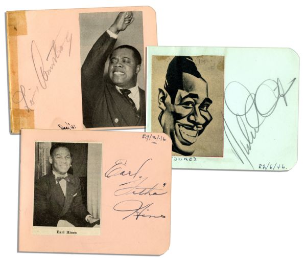 Swing Jazz Legends Book of Autographs -- Including Louis Armstrong, Duke Ellington