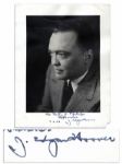 J. Edgar Hoover 1950 Signed Photo With His Autograph Inscription