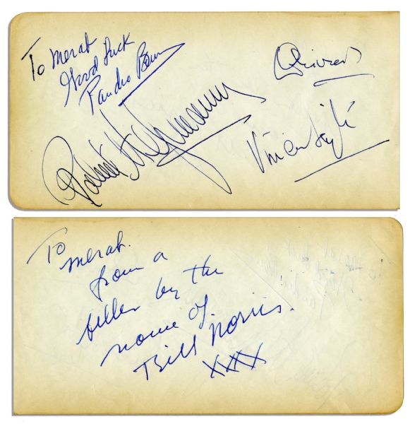 The Signatures of Vivien Leigh, Laurence Olivier & William Morris