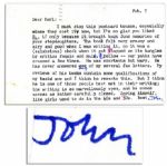 Nice John Updike 1991 Typed Signed Postcard -- Opining on Saul Bellow  & ...The book felt very creamy and airy and good when I was writing it...