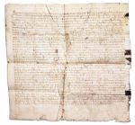 Medieval French Vellum Document -- Handwritten in Exquisite Script