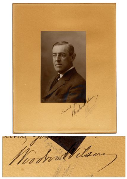Woodrow Wilson Signed Photo Display -- Circa 1907