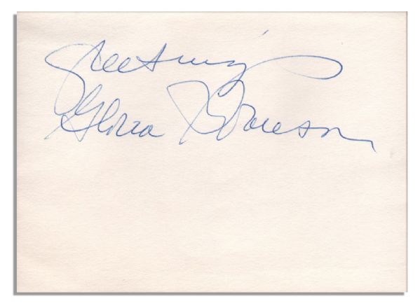 Gloria Swanson Signed Card