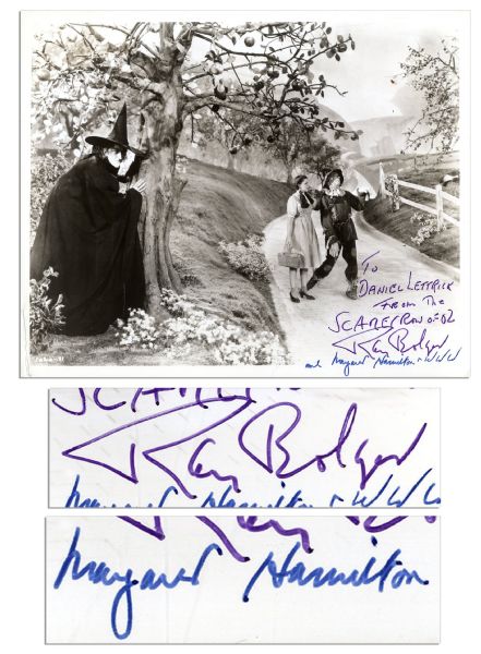 ''Wizard of Oz'' 10'' x 8'' Photo Signed by Wicked Witch of the West Margaret Hamilton & Scarecrow Ray Bolger