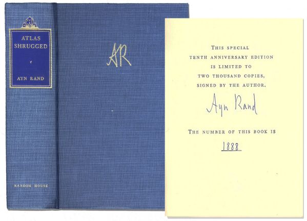 Ayn Rand Signed Limited Edition of ''Atlas Shrugged'' -- The Epic Novel That Inspired a Philosophical Movement