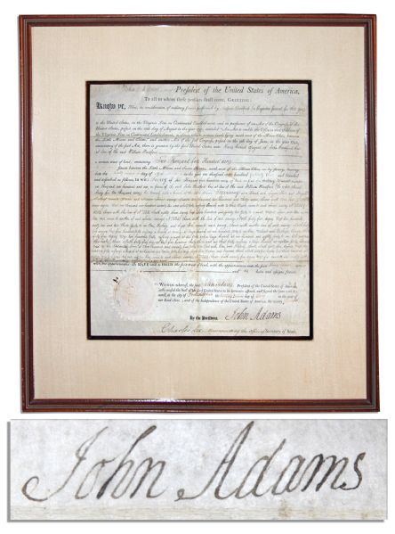 John Adams 1800 Land Grant Signed as President -- Awarding Revolutionary War General William Woodford 2,500 Acres in Ohio