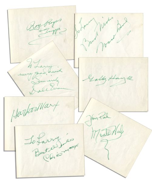 1950's Autograph Book Signed by Roy Rogers (and Trigger!), Dale Evans, Ward Bond, Marx Brothers, Robert Mitchum, Pat O'Brien, Dinah Shore & More