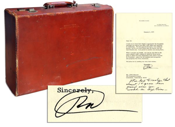 Richard Nixon's Personally-Owned Briefcase -- Used by Nixon While Vice President Under Eisenhower