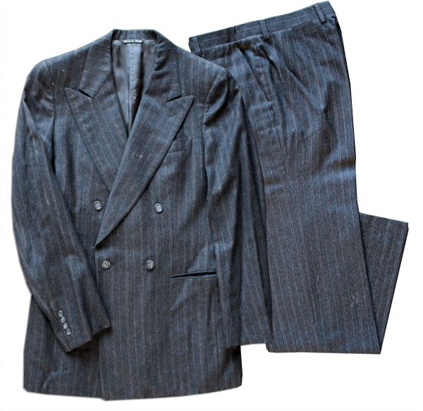Arthur Ashe's Personally Owned & Worn Charcoal Grey Pinstripe Wool Suit by Lanvin