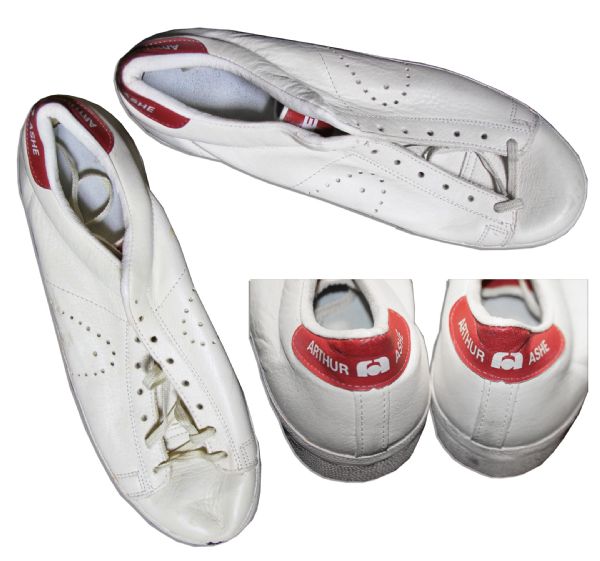 Arthur Ashe's Personally Owned and Worn Arthur Ashe Brand Tennis Shoes -- From His Own Line of Head Brand Athletic Gear