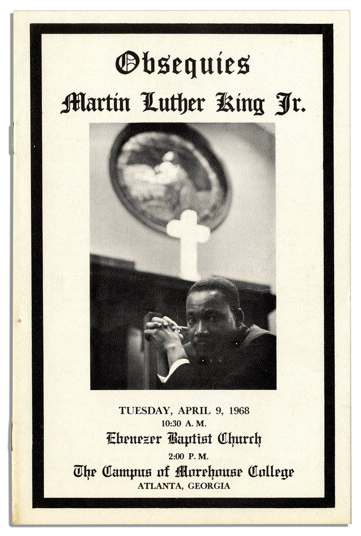 Lot Detail - Obsequies Program From the Funeral of Martin Luther King -- Substantial ...