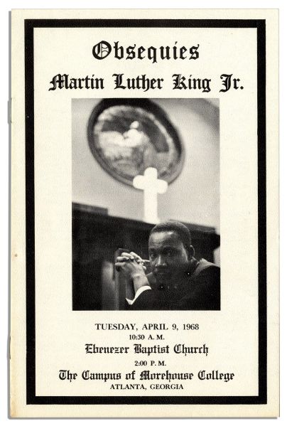 Obsequies Program From the Funeral of Martin Luther King -- Substantial Booklet Consolidates His Most Treasured Quotes and a Timeline of His Achievements