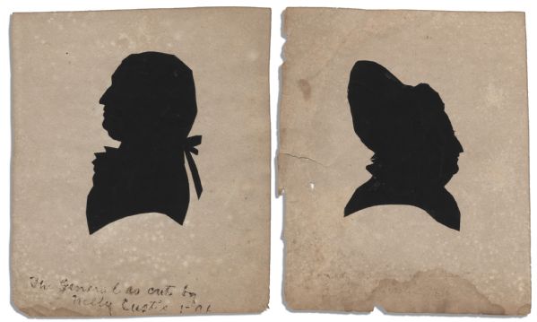 Rare 1796 Miniature Portraits of President George & Martha Washington -- Done Personally by Washington's Granddaughter When She Was 17-Years-Old