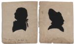 Rare 1796 Miniature Portraits of President George & Martha Washington -- Done Personally by Washingtons Granddaughter When She Was 17-Years-Old