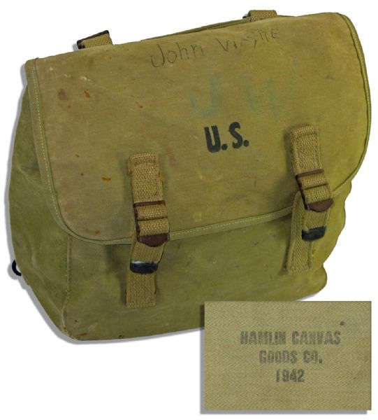 John Wayne's Personally Owned U.S. Army Field Bag From the Hit 1968 Film He Directed and Starred In, ''The Green Berets''