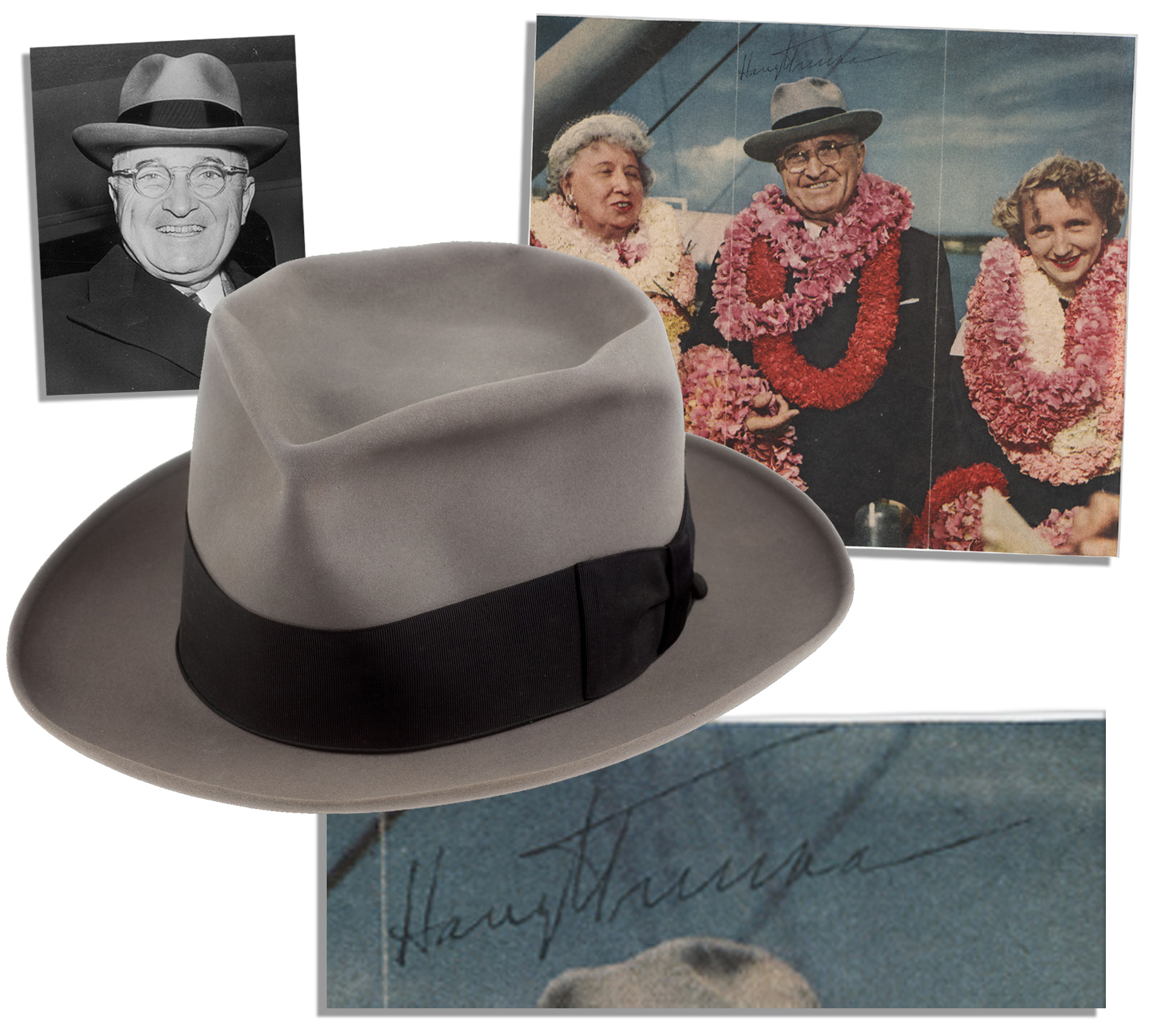 Harry Truman Memorabilia President Truman's Personally Owned & Worn Fedora -- With a Signed Photo of the President