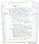 Arthur Ashes Handwritten Outline for a Speech on Black Athletes -- ...White America, for the first time, saw...records...smashed by members of a group they assumed to be inferior...