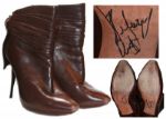 Hilary Duff Signed Boots & Autograph Note Signed by the Actress -- I hope you love these heels as much as I do!