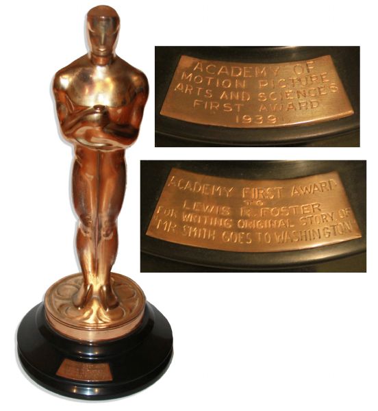 Oscar Awarded to Lewis R. Foster for Best Original Story in 1940 for the Classic ''Mr. Smith Goes to Washington''