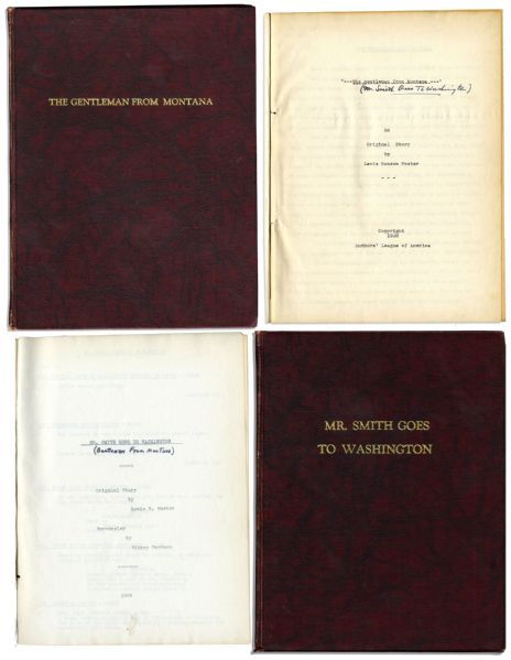 Lewis Foster's Personal Copy of ''Mr. Smith Goes to Washington'' Screenplay That Won Him an Academy Award