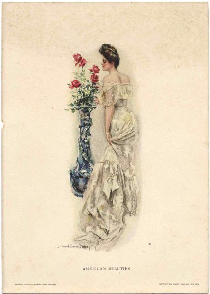 Original 1904 Howard Chandler Christy Print -- ''American Beauties''