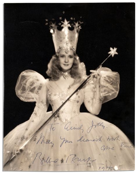 Billie Burke Signed Photo -- ''...May your dearest wish come true...'' -- in Costume as Glinda The Good Witch in ''The Wizard of Oz''