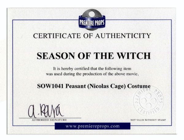 Nicolas Cage Costume for ''Season of the Witch''