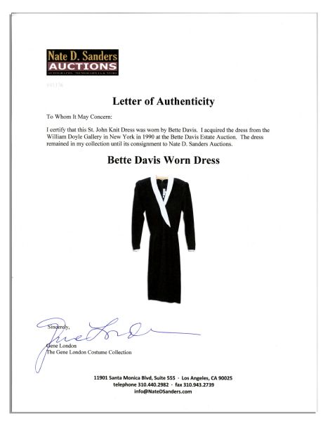 St. John Knit Dress Worn by Bette Davis