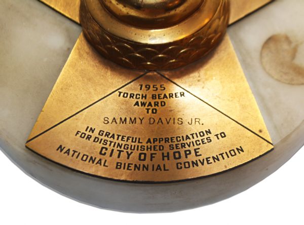 Sammy Davis Jr.'s Torch Bearer Award Presented to Him in 1955 by the City of Hope Hospital