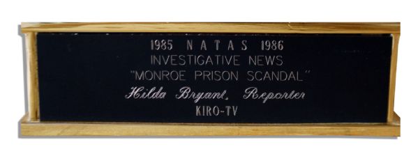 Emmy Award Presented to Washington State Investigative Reporter Hilda Bryant of KIRO-TV in 1985-1986 -- For Her Expose on the ''Monroe Prison Scandal''