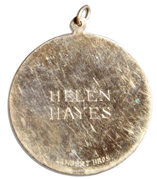 Helen Hayes' Medal From the ''Circus Saints and Sinners'' Organization -- Made of 14K Gold & Diamonds