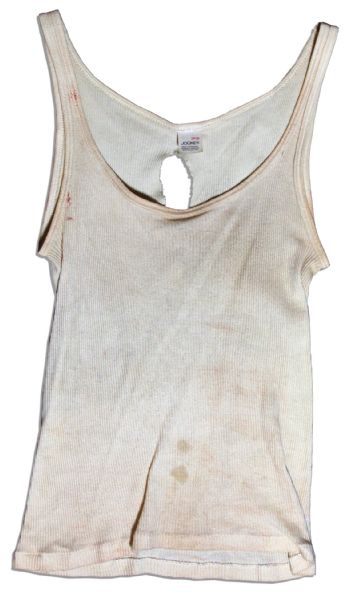 Bloodied Production-Used Tank Top for Milla Jovovich in ''Resident Evil: Extinction''