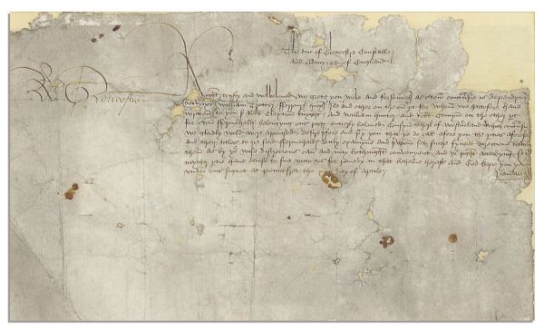 Incredibly Scarce Richard III Document Signed, Circa 1473 as Lord President of the Council of the North