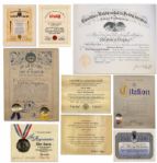Lot of 11 Certificates Awarded to Captain Kangaroos Bob Keeshan -- Spanning 1952 Through 1999